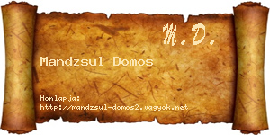 Mandzsul Domos névjegykártya